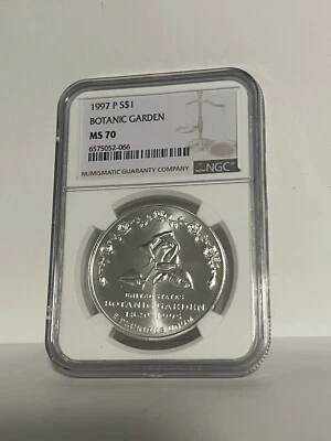 MS70 1997 P Botanic Gardens Commemorative Silver Dollar NGC * - Image 1 of 2