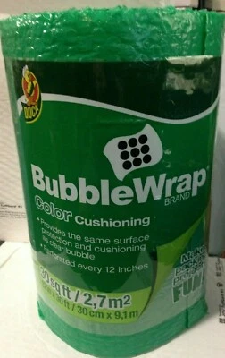 Duck Brand Green 30' Length x 12" Wide, Color Cushioning Bubble Wrap, Perforated - Image 1 of 3