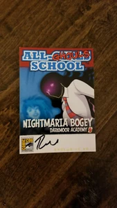 2011 SDCC EXCLUSIVE IDW ALL GHOULS SCHOOL NIGHTMARIA BOGEY SIGNED PROMO CARD - Picture 1 of 1