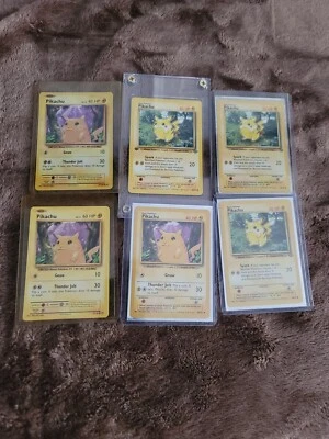 1ST EDITION one first Pikachu 60/64  Jungle Set Pokemon  Total 6 Pikachus!  - Image 1 of 4