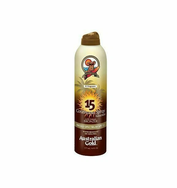 Australian Gold SPF 15 Continuous Spray Sunscreen With Instant Bronzer 6 FL Oz