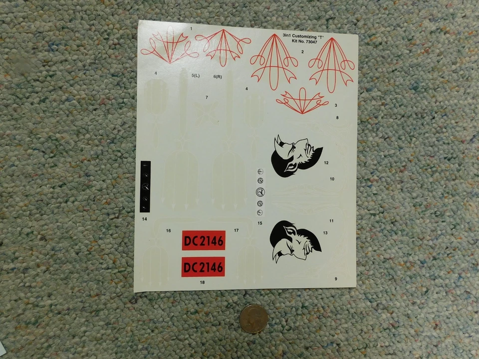 Lindberg decals 1/8 Kit# 73047 Custom T 3 in 1 A48 - Image 1 of 1
