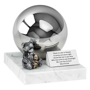 Teddy Bear Funeral Urn for Child Memorial Infant Urn Stunning Cremation Ash Urn - Picture 1 of 17