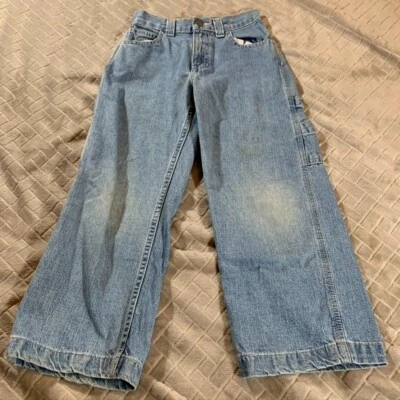 Faded Glory Unisex Kid 8 Denim Jeans Blue Carpenter Baggy Vintage Y2K Light Wash - Image 1 of 4