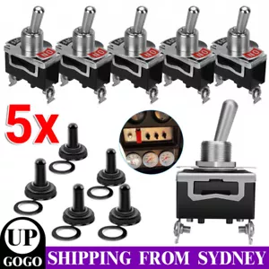 5 Set Toggle Switch 12V ON OFF Car Flick Dash Light Marine 12 Volt Switches Boat - Picture 1 of 13