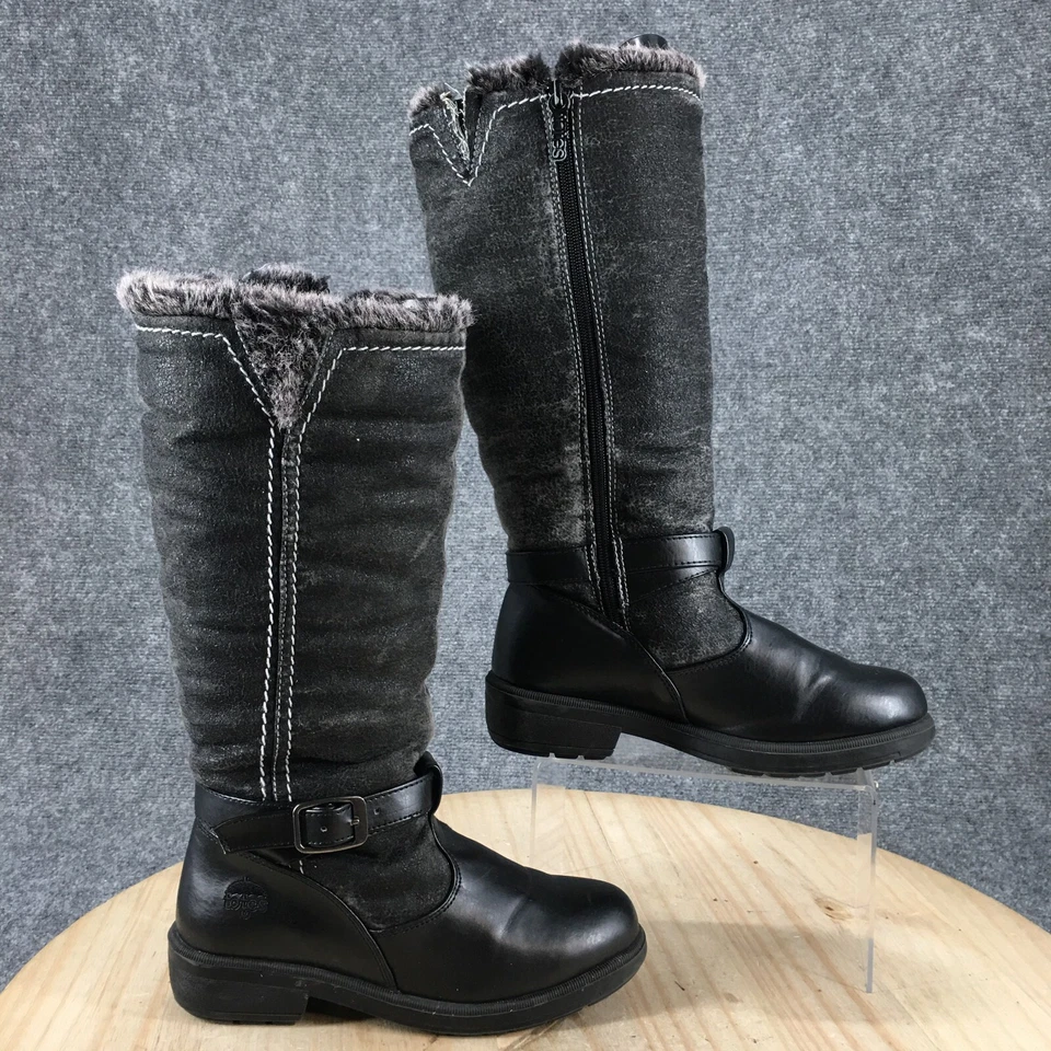Totes Boots Womens 6 M Tall Side Zip Insulated Mid Winter Snow Boot Black Fabric - Image 1 of 4