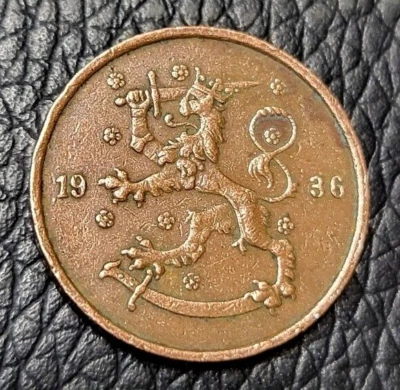 1936 Finland 5 Penniä Coin - Image 1 of 2