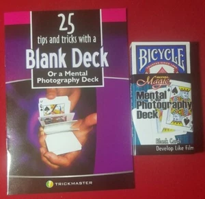 Mental Photography Deck-blank deck, prints thought of card! Blue Back plus Book - Picture 1 of 8