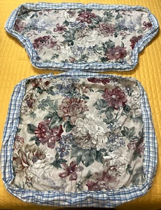English Country Floral Plaid Deep Back /Seat Chair Cover 2 Piece Zippered - Picture 1 of 12
