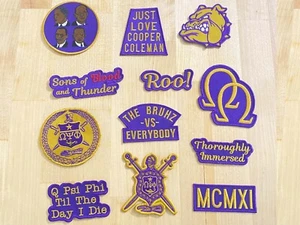 OMEGA 12 PATCH BUNDLE, Embroidered, Iron-On, Sew-On, Omega Psi Phi Fraternity - Picture 1 of 4