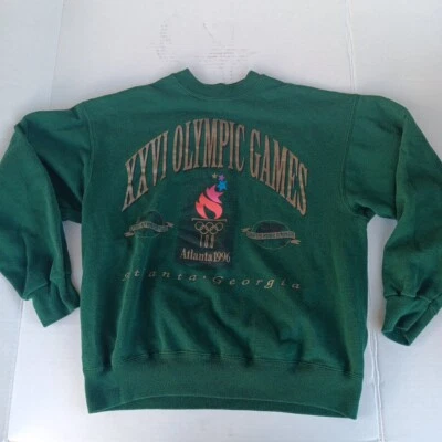 VTG 1996 Atlanta Olympic Games Forest Green Sweatshirt Men’s Size L Crewneck - Image 1 of 4