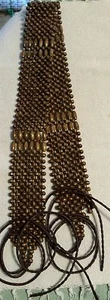 Retro Brown Wood Beaded Hippy Skirt Dress Belt Hipster Summer Long BOHO Belt - Picture 1 of 6