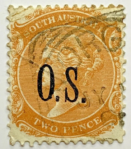 1896 SOUTH AUSTRALIA OFFICIAL O.S. OVERPRINT STAMP WITH INTERESTING ORG CANCEL Cover