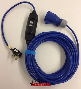 Marten® 10m 16a Cable Extension Lead with In-Line RCD For Bouncy Castle Blowers - Picture 1 of 1