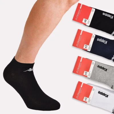 6 pares de calcetines cortos de algodón Kappa para hombre con logotipo bordado / K006 Foto 1 de 4
