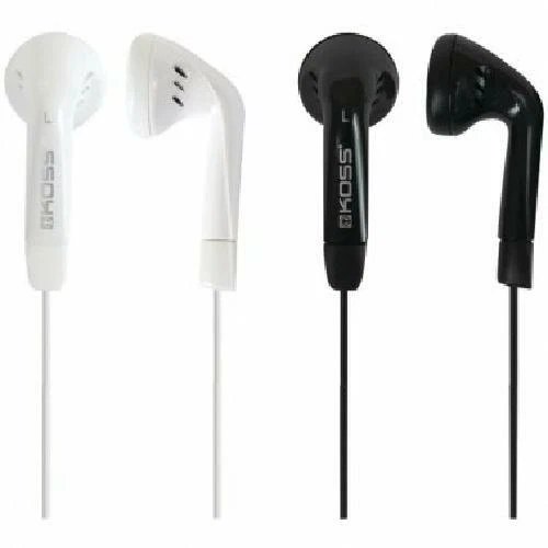 Koss Lightweight Contour Design Earbuds Black Pair and White Pair Superior Sound