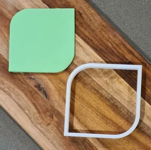Leaf/Square with 2 Round Corners Cookie Cutter - Picture 1 of 2