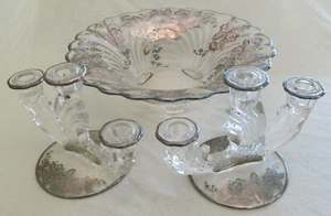 Vintage Silberstadt "Blütenzeit" Silberüberfang Glasstücke - Bild 1 von 19
