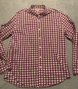 J Crew Hemd Herren XL lila weiß Gingham Karos Button Down klassisch adrett - Bild 1 von 6