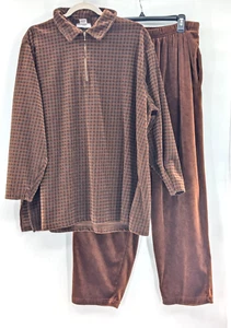 Diane Von Furstenberg Il Colore Autore Felpa in velluto marrone set salotto taglia 2X - Foto 1 di 10