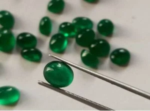 AAA+ quality Natural Emerald cabochon 19-pc emerald loose gemstone oval shape - Picture 1 of 7