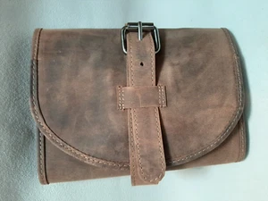 edle ANGELO Pfeifentasche - Ziegenleder - braun - mit Schnalle - NEU - 832030 - Bild 1 von 8