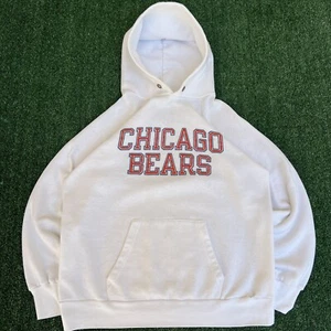 Vintage 80s Men's Champion NFL Chicago Bears White Raglan Cut Hoodie XL USA Made - Picture 1 of 14