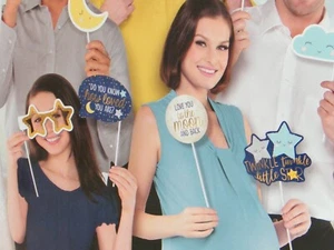 13pc Twinkle Little Star Blue Centerpiece Photo Booth Handheld Props Baby Shower - Picture 1 of 9