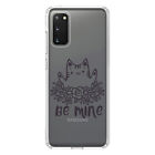 Clear Case For Galaxy S (Pick Model) Valentine Cat Be Mine Flowers