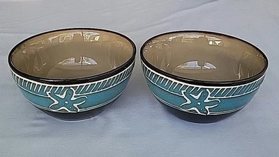 Juego de 2 cuencos de cereales, básicos gourmet, sopa. Montego, conchas marinas, gres  Foto 1 de 4