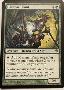 MTG x1 HARABAZ DRUID 1x NM Worldwake WWK Rare #105 Free Shipping! EDH Ally Magic - Picture 1 of 2