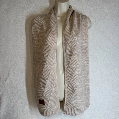 Volkswagen Tan Woven Scarf Cozy Minimalist Core Diamond Pattern, Soft & Warm - Image 1 of 4