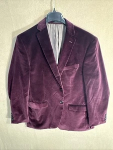 Blazer Calvin Klein 42R Vino Rosso Borgogna Velluto 100% Cotone 2 Bottoni - Foto 1 di 14