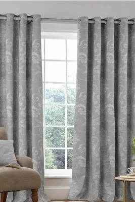 laura ashley blackout curtains EYELET Steel Grey 228cmdrop183cm - Image 1 of 4