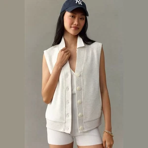 NEU Varley - Größen S, M Damen Vicky Kragen Knopfleiste Weste - elfenbein meliert - Bild 1 von 4