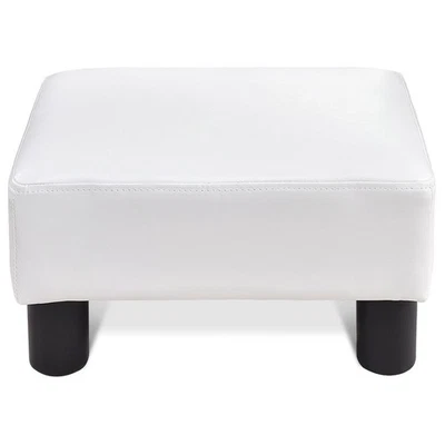 PU кожаный табурет для ног оттоманка маленький табурет прямоугольный с мягким сиденьем белый - Изображение 1 из 4