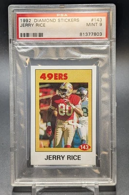 Pegatinas Diamond 1992 #143 Jerry Rice PSA 9 ¡Pop 6! Difícil de encontrar, ¡envío gratuito! Foto 1 de 3