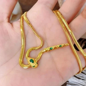 Women's 4mm Chain 22K 23K 24K Thai Baht Gold Filled Yellow GP Necklace 18inch - Picture 1 of 6