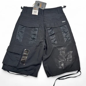 Y2K JNCO Shorts, Waist Size 28, New With Tags Black Cargo Pockets, Vintage Jorts - Picture 1 of 7