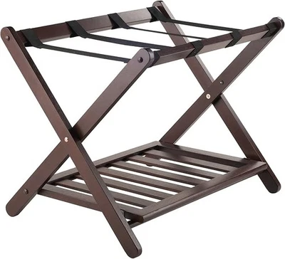 Winsome Remy Luggage Rack with Storage Shelf, for Guest Room,Cappuccino - Image 1 of 4