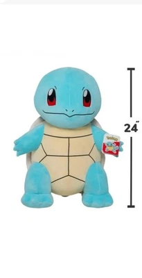 Pokémon 2025 ~ 24" Squirtle ~ Jazwares de peluche grande con licencia ~ Nuevo con etiquetas (raro) ¡Nuevo! Foto 1 de 4