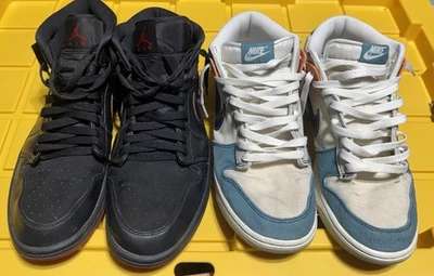 Lot Of 2 Nike Dunk Pale Ivory Black Mineral Teal Moss Air Jordan Retro 1 Last - Image 1 of 4