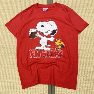 Vintage 80s 90s Snoopy Peanuts Woodstock Cheers Beer Tee Size L  - Image 1 of 4