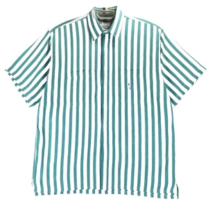 Pussers West Indies Tropic Weave Shirt Men's M Green White 2 Pocket Short Sleeve - Picture 1 of 8