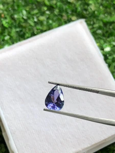 Natural Blue Tanzanite Gemstone, 10x7 mm Pear Faceted Tanzanite For Jewelry. - Picture 1 of 6