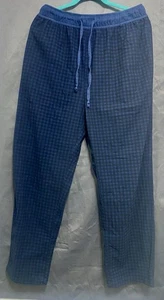 Nautica Sleepwear Pants Mens Size Medium Navy Blue Plaid Pockets Elastic Waist - Picture 1 of 7
