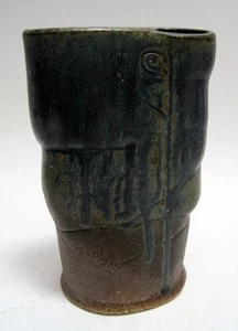 Vaso astratto vintage studio arte ceramica Lorene Spencer PNW Oregon Washington - Foto 1 di 4