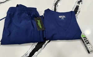 New Green Town Unisex Scrub set- pants and top - Navy XL Slim Pant - Picture 1 of 6