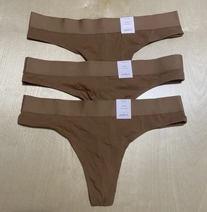 Auden Women's Size Large (12-14) Cotton Stretch Low-Rise Thong Panties 3 Pack - Picture 1 of 6