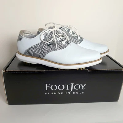 FOOTJOY Women's Traditions Golf Shoes White/Plaid 97904, US Size 7 - Image 1 of 4
